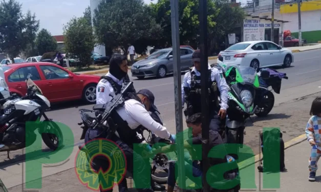 Motociclista lesionado en la avenida Antonio Chedraui Caram, a la altura de Aurrera