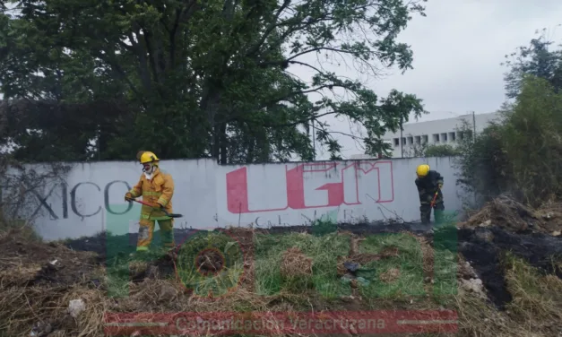 Incendio de pastizal cerca de Plaza Cristal, Xalapa