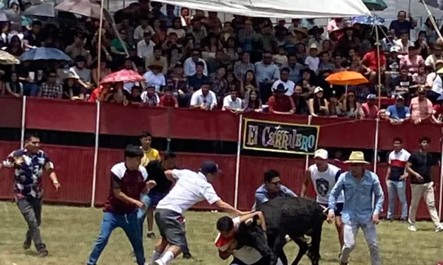 Imágenes Sensibles: Varias personas resultaron corneados en fiesta de San Marcos, Xico.