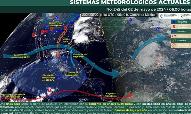 Pronóstico del día: Lluvias puntuales fuertes y chubascos amenazan a varios estados