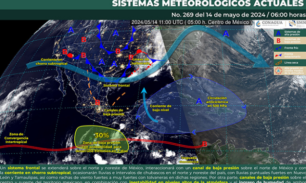 Se esperan lluvias puntuales fuertes en varias regiones del país