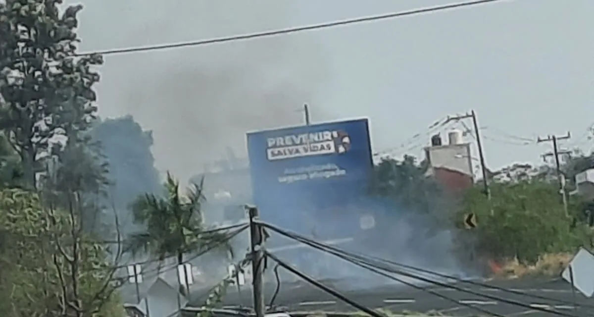 Se registra incendio de pastizal en El Lencero