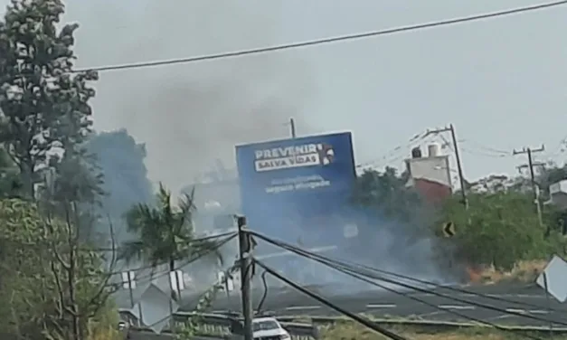 Se registra incendio de pastizal en El Lencero