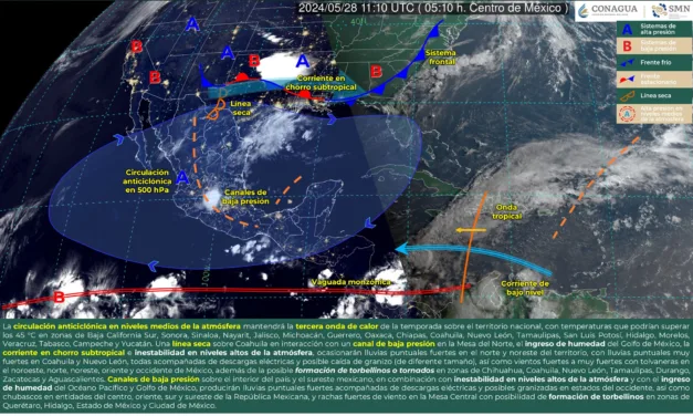 descargas eléctricas y posible caída de granizo para estos Estados