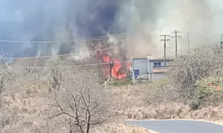 Se registra incendio en el municipio de Emiliano Zapata