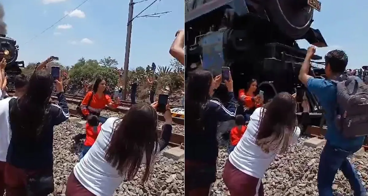 Video:Mujer fallece al tomarse foto cuando pasaba locomotora ‘La Emperatriz’, en Hidalgo