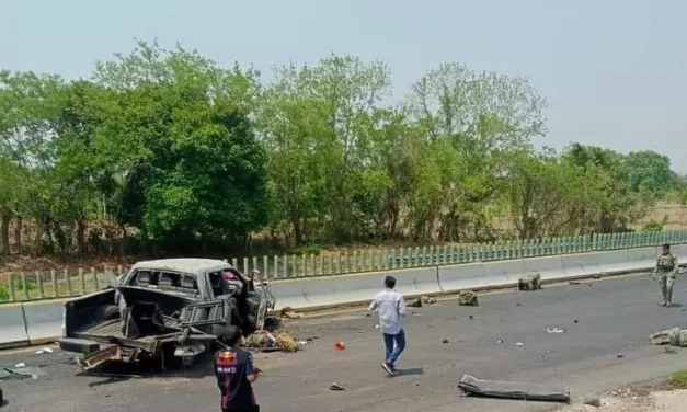 Vuelca patrulla de la Marina y se lesionan 6 elementos en la autopista cerca de Acayucan