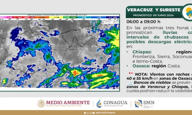 ¿Dónde lloverá HOY domingo 9 de junio?