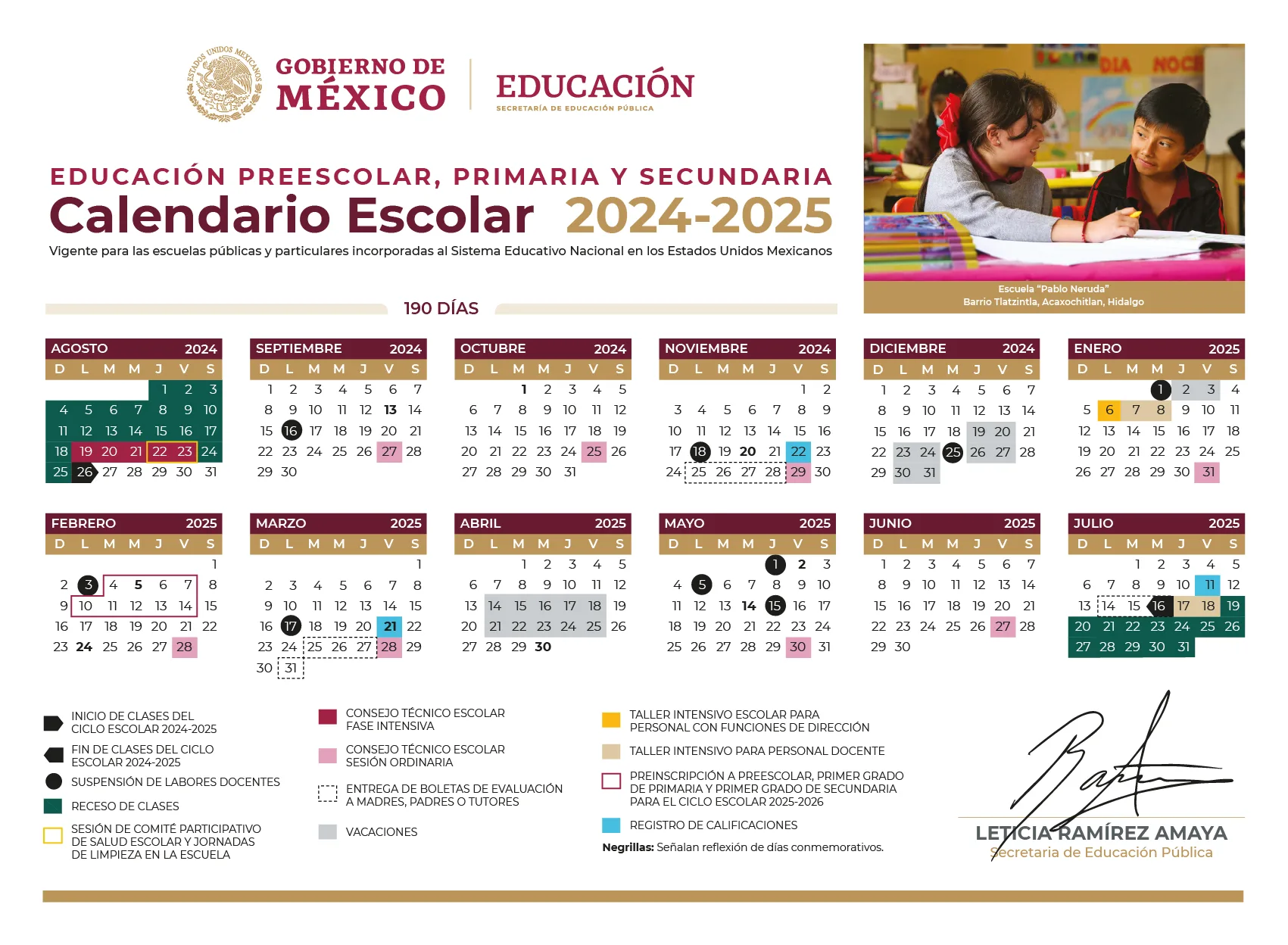 Este es el calendario escolar 20242025 para educación básica y Normal Portal Comunicacion