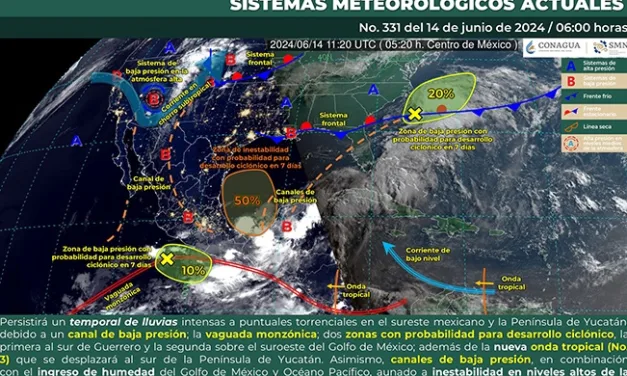 Hoy las  lluvias estarán acompañadas de descargas eléctricas y  granizo