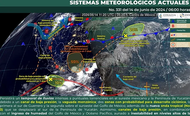 Hoy las  lluvias estarán acompañadas de descargas eléctricas y  granizo