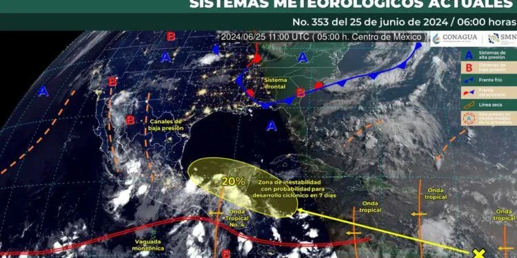 En qué estados se pronostican lluvias para este martes 25 de junio?