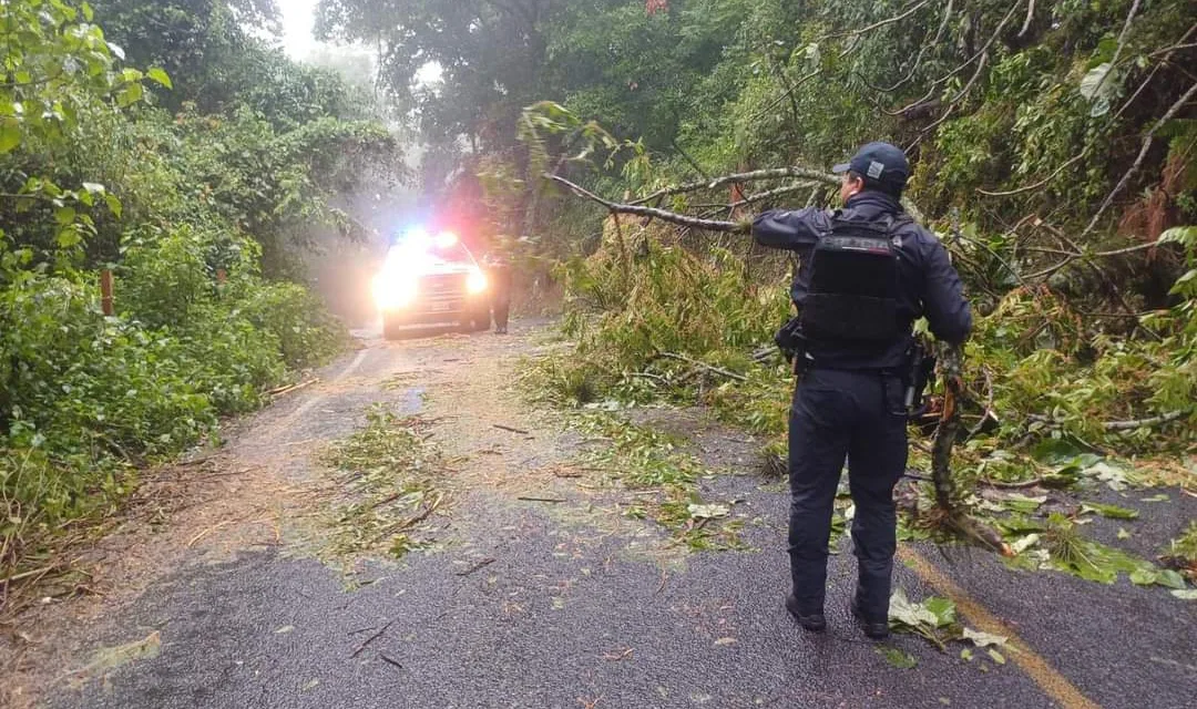 Policía Vial realizan labores para liberar vías de comunicación en Tlalnelhuayocan