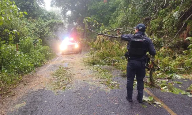 Policía Vial realizan labores para liberar vías de comunicación en Tlalnelhuayocan