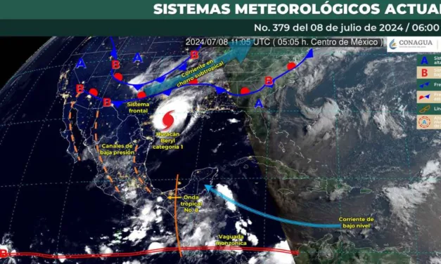 Onda tropical No. 8 producirá lluvias muy fuertes en México