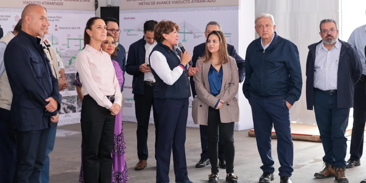 López Obrador y Claudia Sheinbaum  supervisan obras de movilidad en el Estado de México