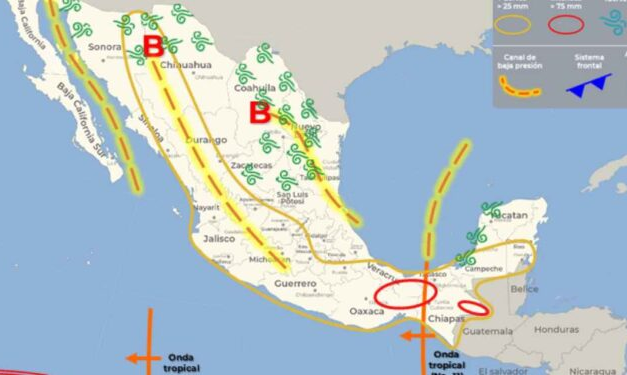 Ondas Tropicales 11 y 12 se ‘desatarán’ y causarán lluvias intensas en México