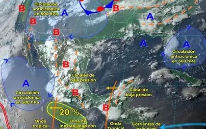 Onda tropical 10 se extiende al sur de Colima y Jalisco, onda tropical 11 recorrerá el sureste mexicano