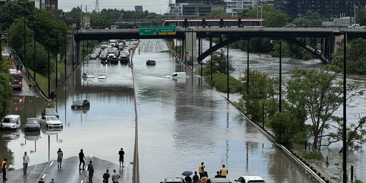 Video: Lluvias provocan inundaciones en Toronto, Canadá