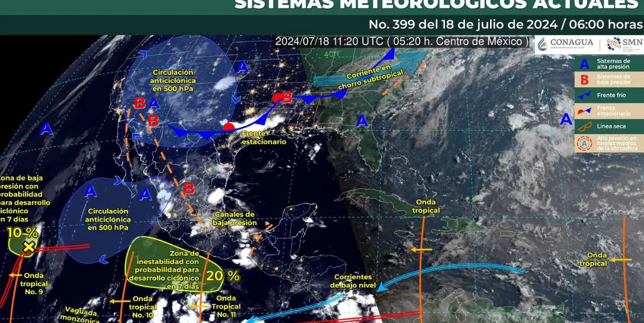 Onda tropical 11 dejará lluvias intensas en estos estados