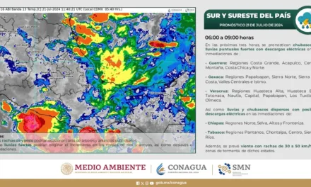Se pronostican lluvias intensas en Chiapas, Guerrero, Oaxaca, Sonora y Veracruz