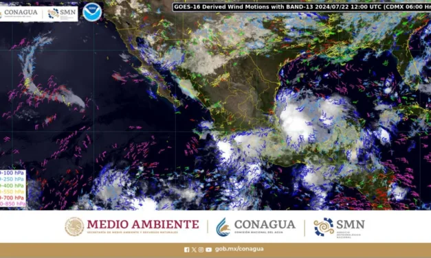 Para este lunes , lluvias intensas para 11 entidades de México