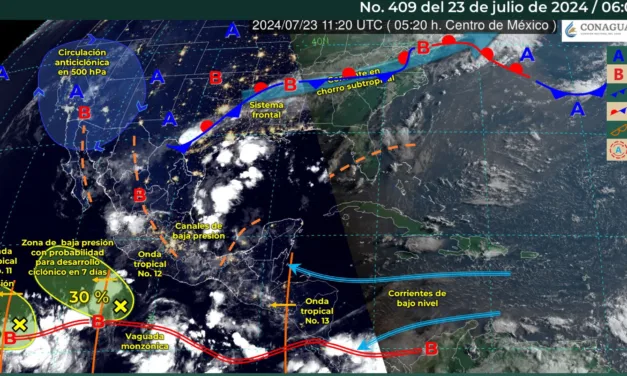 Se prevén lluvias intensas en Veracruz, Chihuahua, Coahuila, Durango, Estado de México, Guanajuato, Hidalgo, Michoacán, Oaxaca y Puebla 