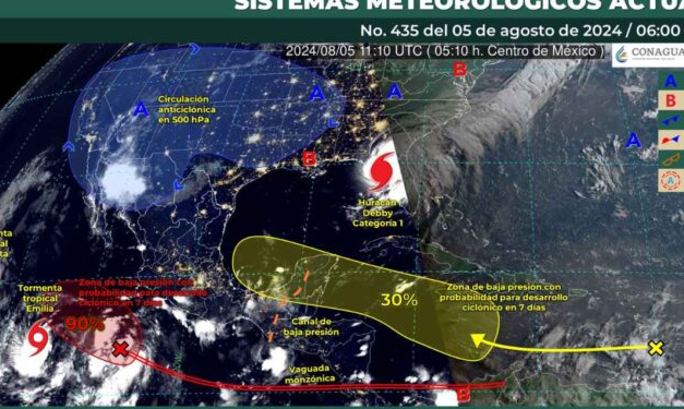 Fuertes lluvias acompañadas de posible caída de granizo se desatarán por el monzón en México