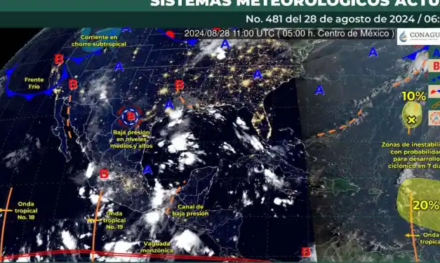 Se prevén vientos fuertes y las precipitaciones podrían estar acompañadas de granizo