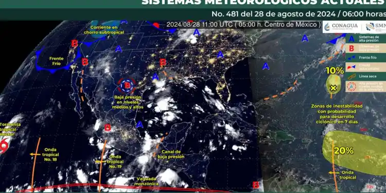 Se prevén vientos fuertes y las precipitaciones podrían estar acompañadas de granizo