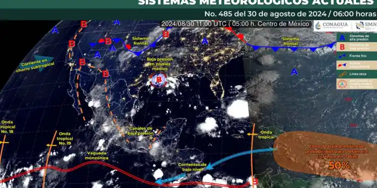 Hoy se espera un día cargado de lluvias y cambios climáticos significativos en varias partes de México