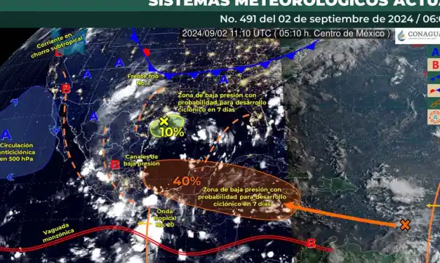 Llega el frente frío número 1 a nuestro país, lluvia en algunos estados.