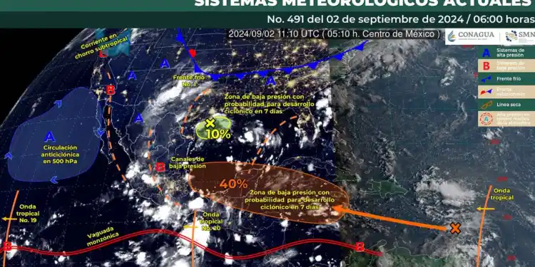 Llega el frente frío número 1 a nuestro país, lluvia en algunos estados.