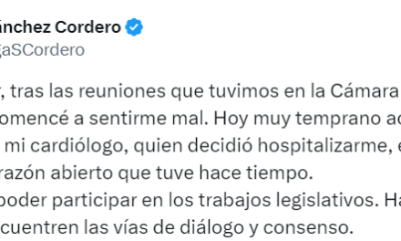 OLGA SÁNCHEZ AUSENTE EN VOTACIÓN DE LA REFORMA JUDICIAL POR MOTIVOS DE SALUD