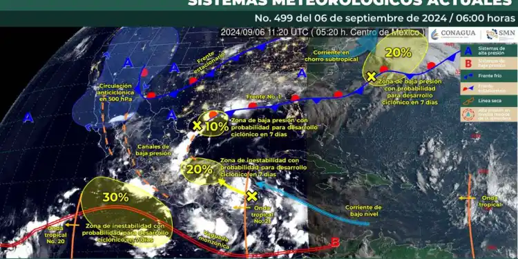 Nueva masa de aire frío, avanzará sobre las costas de Tamaulipas y Veracruz.