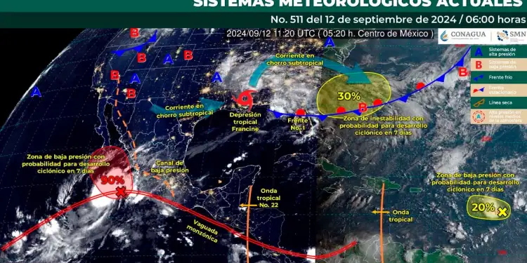 Clima en México: Posible ciclón provocará fuertes lluvias en estas regiones