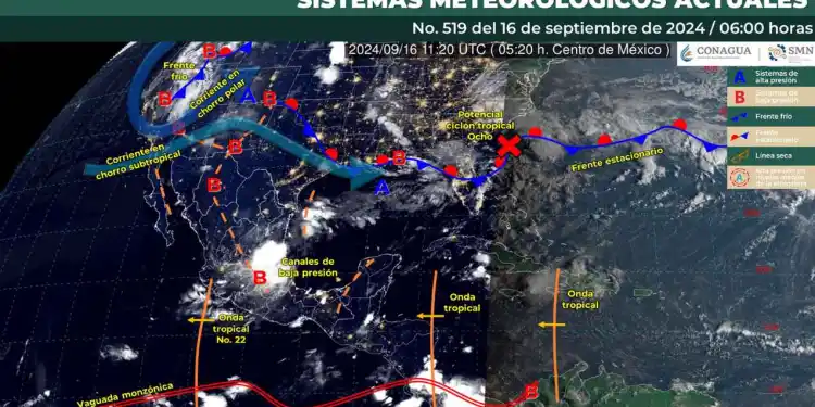 Nuevo frente frío ocasionará lluvias en varias regiones del país