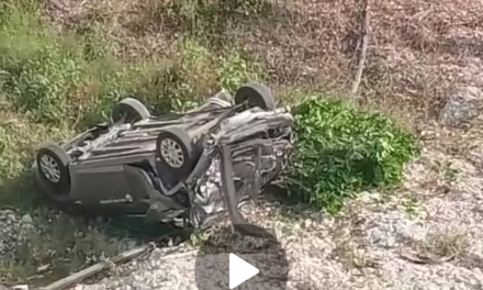 Video: Vehículo tipo Aveo se sale del camino en la carretera Xalapa-Veracruz, a la altura de Plan del Rio