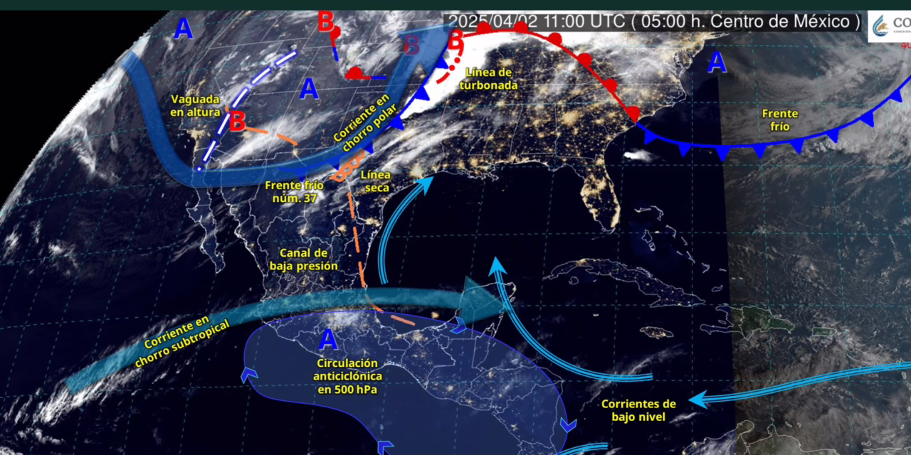 PRONÓSTICO DE VIENTOS FUERTES A INTENSOS CON TOLVANERAS EN EL NORTE DE MÉXICO