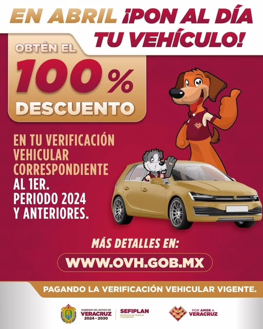 Amplía Veracruz subsidios del 100 % en verificación vehicular hasta junio