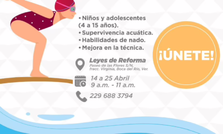 Invita IVD al curso de natación de Semana Santa en Leyes de Reforma
