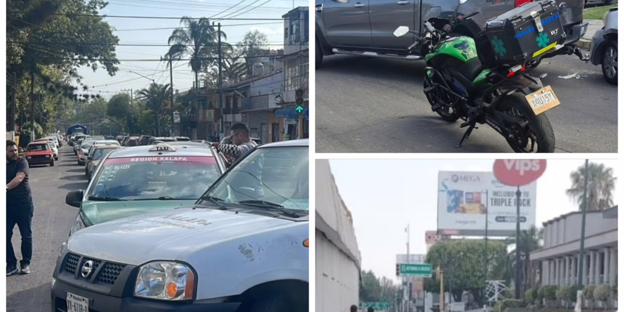 Cuatro accidentes de tránsito esta tarde en Xalapa