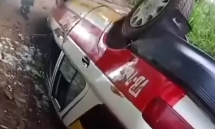 Volcadura de taxi de la región de Veracruz