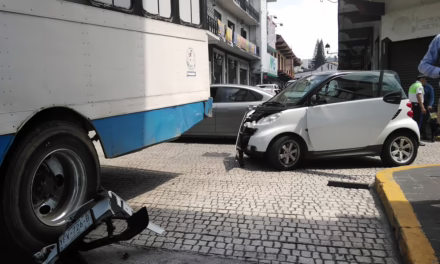 Accidente de tránsito en la zona centro de Xalapa