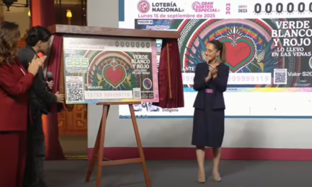 DEVELA SHEINBAUM BILLETE DE LOTERÍA NACIONAL EN HONOR A LOS MIGRANTES