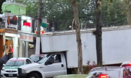 En indeco Animas, camión de mudanza impacta vehículo y se da a la fuga