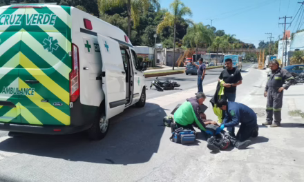 Motociclista lesionado en la carretera Xalapa-Coatepec