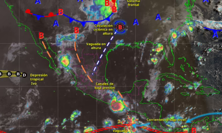SE PREVÉN LLUVIAS INTENSAS EN OAXACA Y CHIAPAS, ASÍ COMO LLUVIAS PUNTUALES MUY FUERTES EN JALISCO, COLIMA, MICHOACÁN, GUERRERO, MORELOS, ESTADO DE MÉXICO, PUEBLA, CAMPECHE Y YUCATÁN