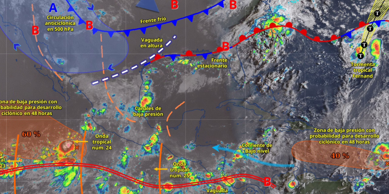 LLUVIAS INTENSAS EN ZONAS DE DURANGO, SINALOA, NAYARIT Y JALISCO