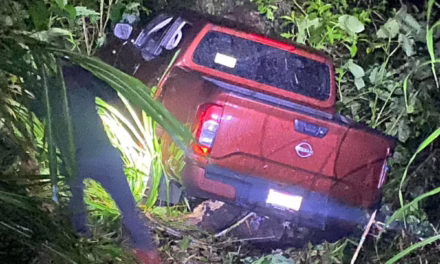 Camioneta cae al barranco cerca de Teocelo